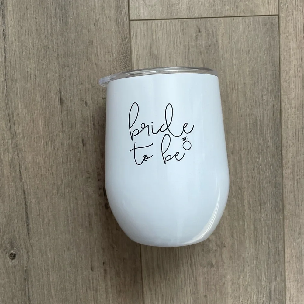 Bride to Be White and Black Insulated Tumbler